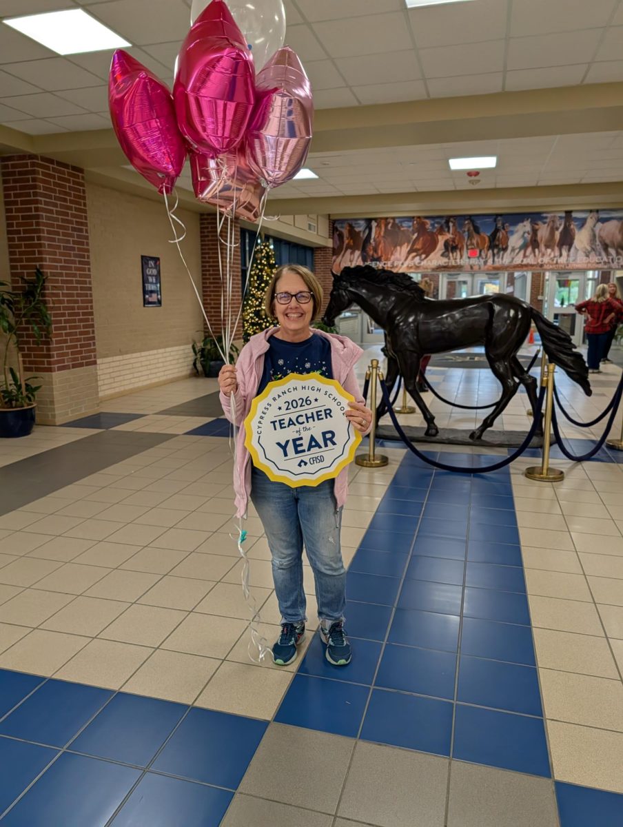 Mrs. Amy Healy earns the title of Cypress Ranch Teacher of  the Year.